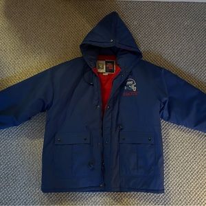 Authentic 1990s New York Giants Quilted Puffer Jacket Vintage XL Retro NFL Rare